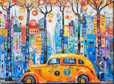 Картина маслом Такси №26