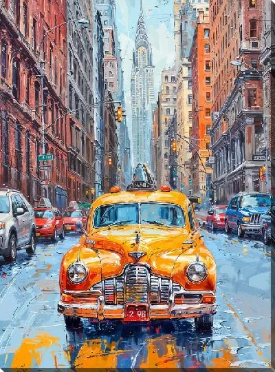 Картина маслом Такси №28