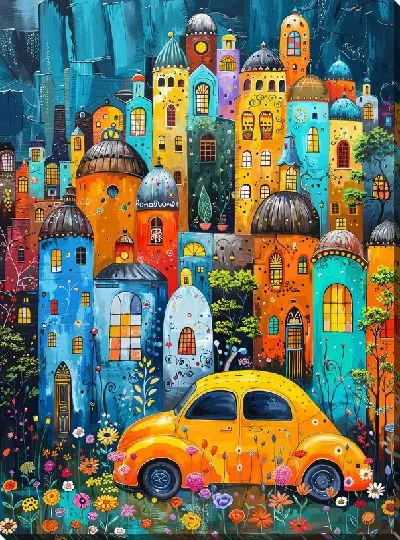 Картина маслом Такси №34