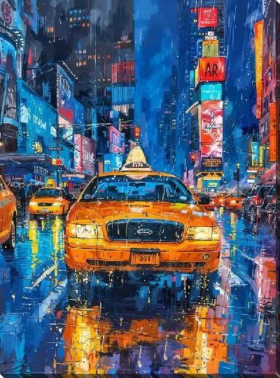 Картина маслом Такси №35