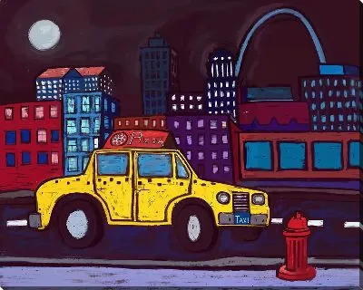 Картина маслом Такси №36