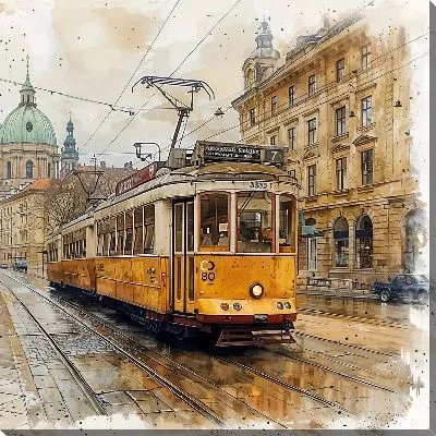 Картина маслом Трамвай №21