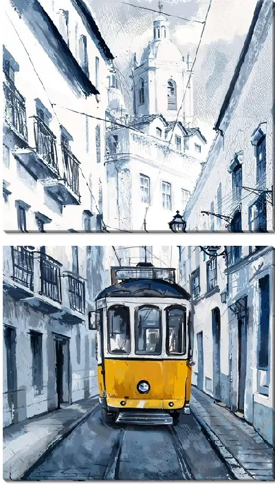 Модульная картина Трамвай №51