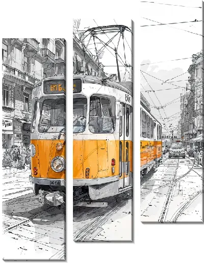 Модульная картина Трамвай №61