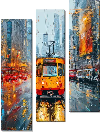 Модульная картина Трамвай №71