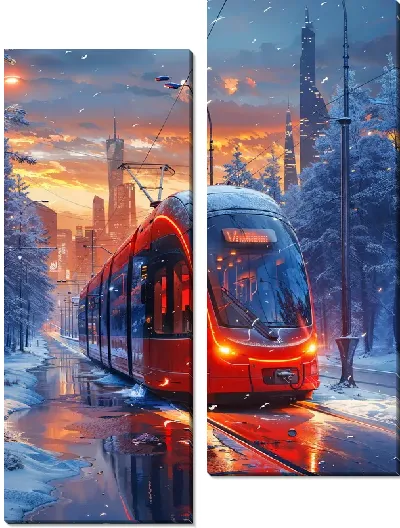 Модульная картина Трамвай №121