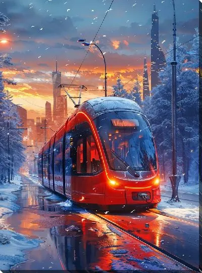 Картина маслом Трамвай №121