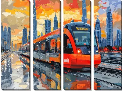 Модульная картина Трамвай №13