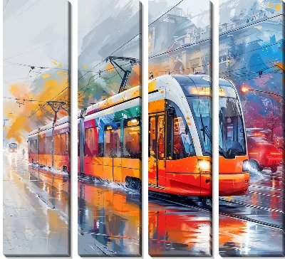 Модульная картина Трамвай №14