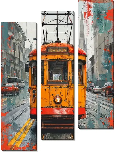 Модульная картина Трамвай №18