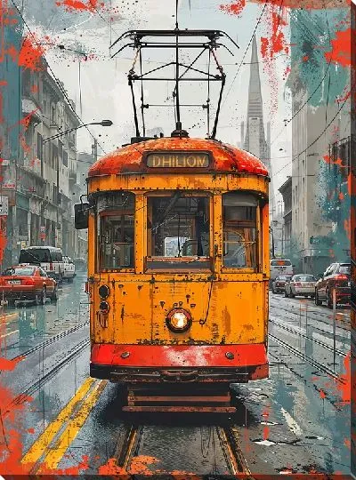 Картина маслом Трамвай №18