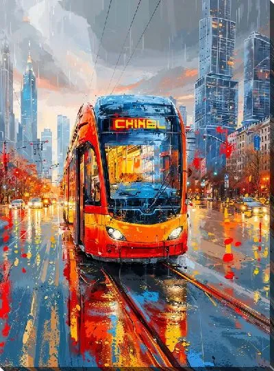 Картина маслом Трамвай №22