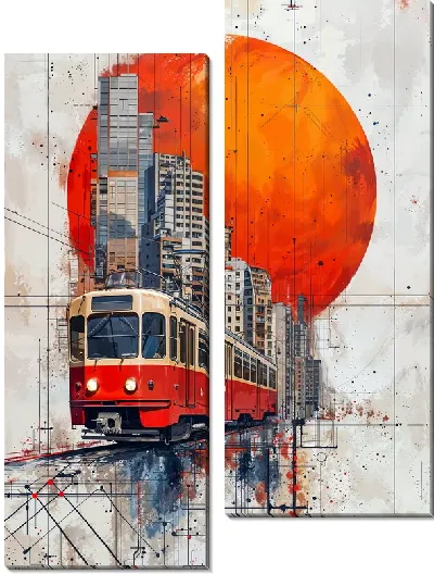 Модульная картина Трамвай №23