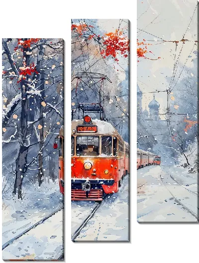 Модульная картина Трамвай №24