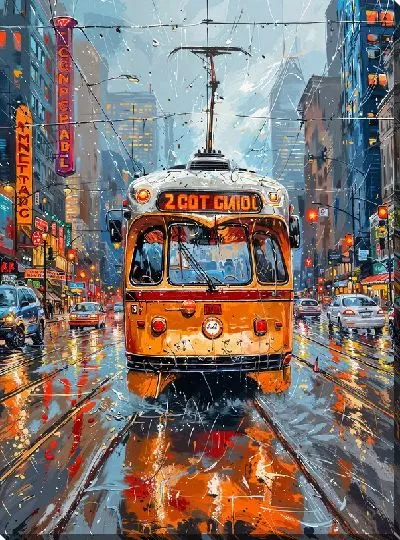 Картина маслом Трамвай №25