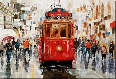 Картина маслом Трамвай №28
