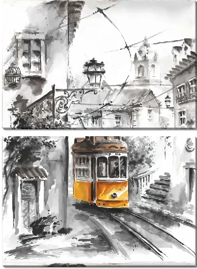Модульная картина Трамвай №33