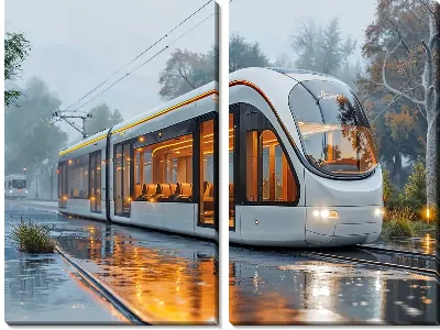 Модульная картина Трамвай №34