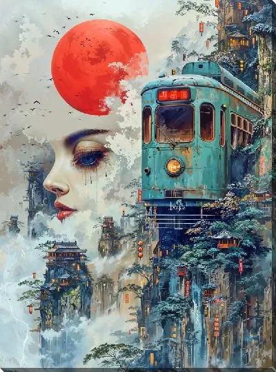 Картина маслом Трамвай №35