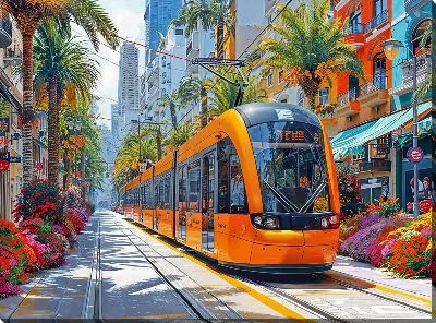 Картина маслом Трамвай №37