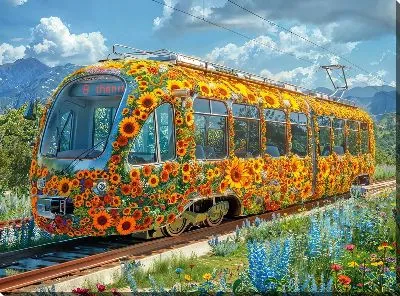 Картина маслом Трамвай №38