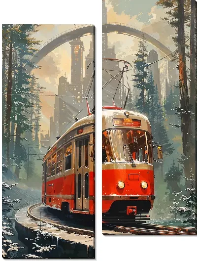 Модульная картина Трамвай №39
