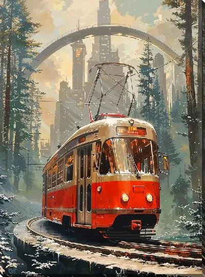 Картина маслом Трамвай №39