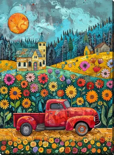 Картина маслом Грузовик №91