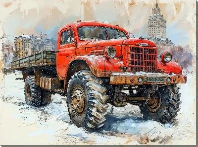 Картина маслом Грузовик №111