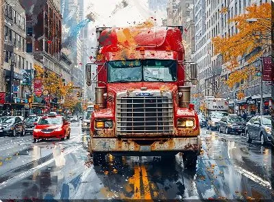 Картина маслом Грузовик №251