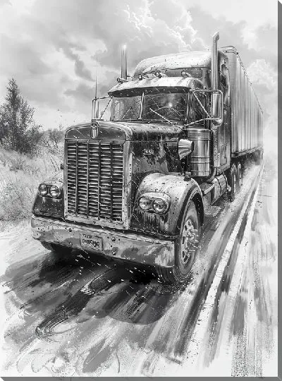 Картина маслом Грузовик №48