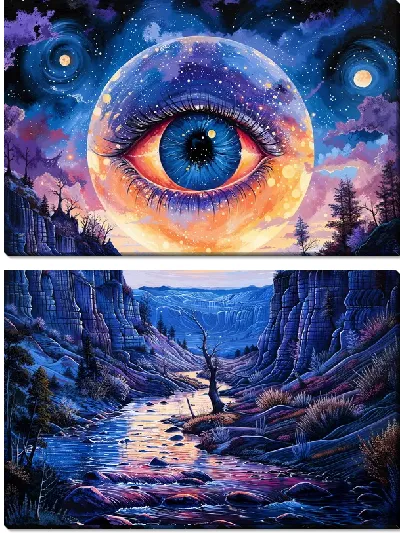 Модульная картина Взгляд Луны