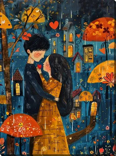 Картина маслом Ночной город №15