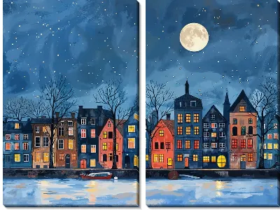 Модульная картина Ночной город №18