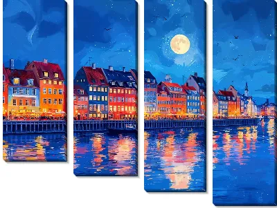 Модульная картина Ночной город №19