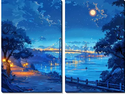 Модульная картина Ночной город №22