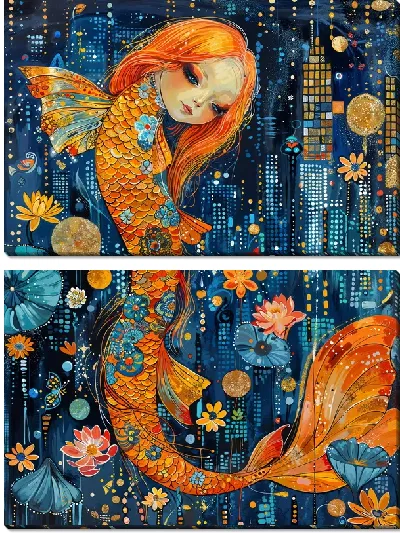 Модульная картина Русалка №33