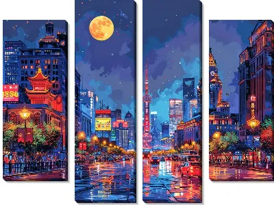 Модульная картина Ночной город №36