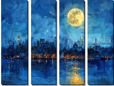 Модульная картина Ночной город №48