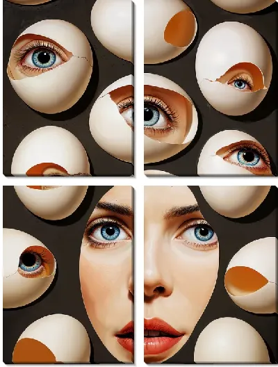 Модульная картина Яйца и глаза №1