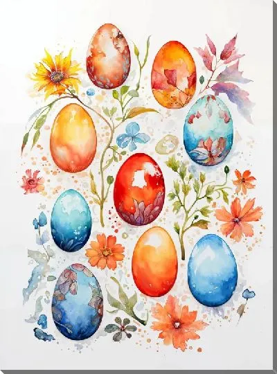 Картина маслом Пасхальные яйца №2