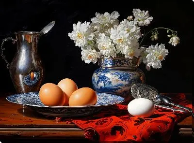 Картина маслом Яйца №61