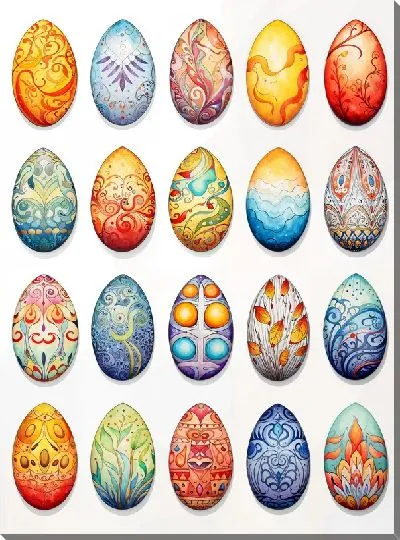 Картина маслом Пасхальные яйца №21