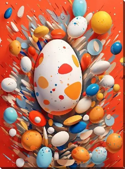 Картина маслом Яйца №24