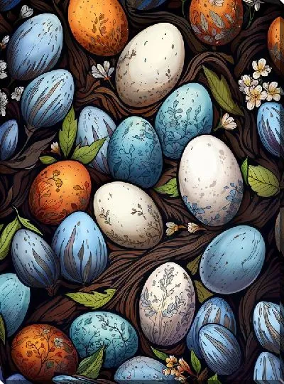 Картина маслом Яйца №25