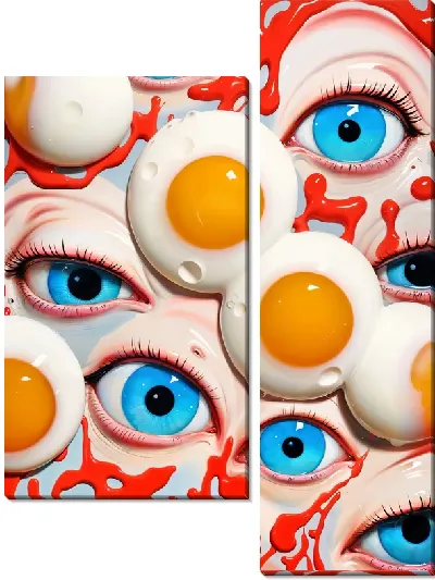 Модульная картина Яйца и глаза №32