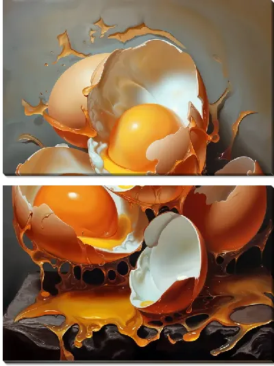 Модульная картина Разбитые яйца