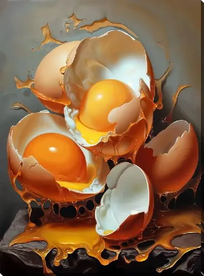 Картина маслом Разбитые яйца