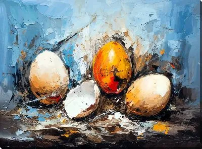 Картина маслом Яйца №37