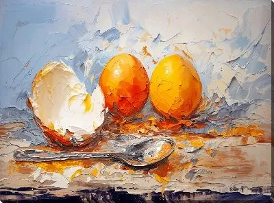 Картина маслом Яйца №411